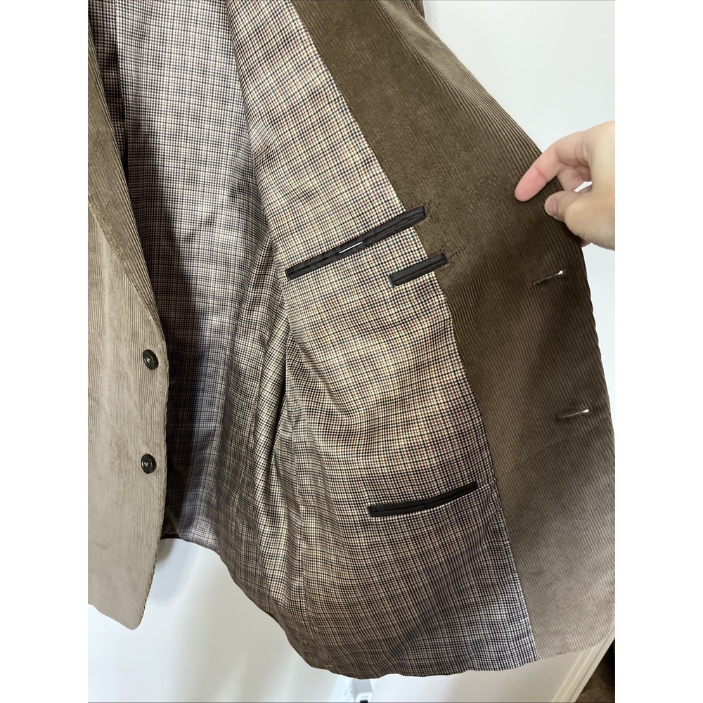 NEW Saddlebred Corduroy Blazer‎ Sport Coat Two Button Dark Tan 52 REG Jacket - Picture 9 of 9